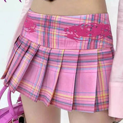 Harajuku Vivid Plaid Outfit Set - Skirt & Bow