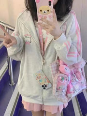Kawaii Zipper Sweater Harajuku