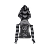 Gothic Striped Cat Hoodie