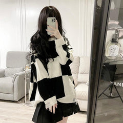 Plaid Korean Style Sweater