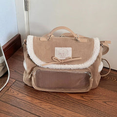 Cute Corduroy Messenger Bag