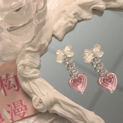 Y2K Aesthetic Peach Heart Earrings