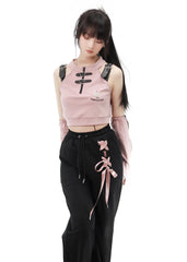 Pastel Gothic Japanese Outfit Set - Shorts, Pants & Tops