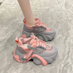 Chunky Mesh Platform Sneakers
