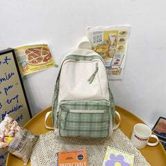 Cozy Plaid School Backpack