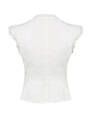 Cute Short Sleeve Lace Top