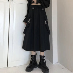 Techwear Retro Long Skirt