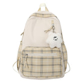Cozy Plaid School Backpack