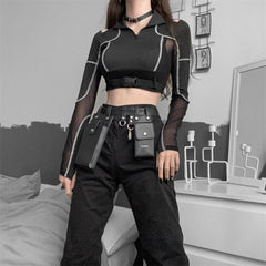 Techwear Cyberpunk Style Long Sleeve Top