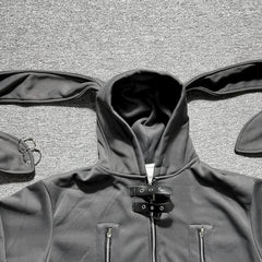 Harajuku Bunny Ears Zip Hoodie