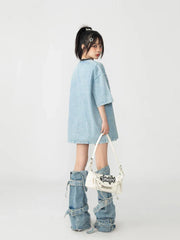 Acubi Blue Denim Leg Warmers