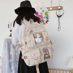 Cute Aesthetic Multi-Pocket Backpack
