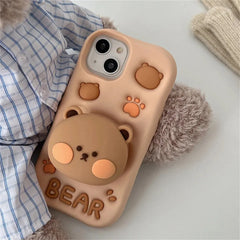 Kawaii 3D Bear iPhone Case