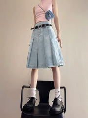 Knee-length Denim Skirt