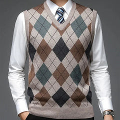 Atticus - Men's Argyle Knitted Sweater Vest