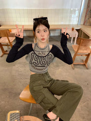 Y2k Vintage Off Shoulder Top