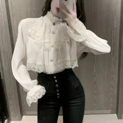 Korean Vintage Chiffon Blouse