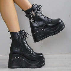 Platform Wedge Punk Boots