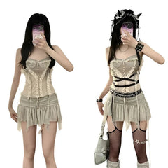 Y2K Fairy Outfit Set - Crop Top & Skirt