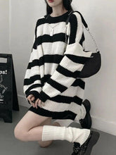 Grunge Striped Knit Sweater