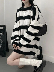 Grunge Striped Knit Sweater