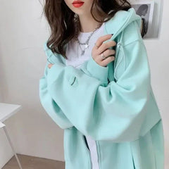 Casual Candy Color Hoodie
