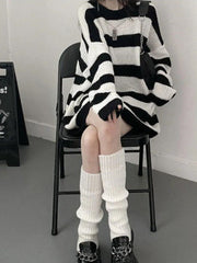 Grunge Striped Knit Sweater