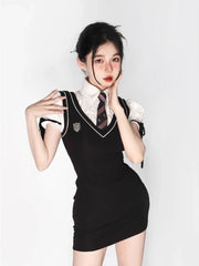Korean Preppy 2-Piece Dress