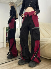 Casual Cross Ribbon Cargo Pants