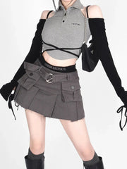 Retro Pleated Mini Skirt