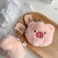 Kawaii Plush Pig Keychain