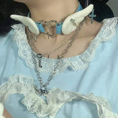Y2K Angelic Heart Choker