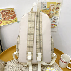 Cozy Plaid School Backpack