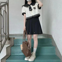 Japanese School Girl Uniform - Top & Skirt