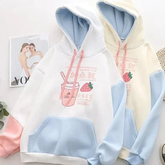 Strawberry Milk Fleece Hoodie
