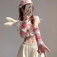 Cute Lolita Pink Gloves