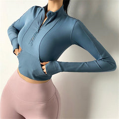 Long Sleeve Breathable Women's Zipper Sports & Yoga Top