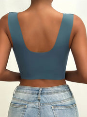 Contrast Lace Wireless Bra, Soft & Comfortable Tank Bra, Women's Lingerie & Underwear Blue