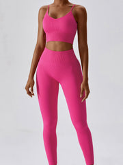 Seamless Rib Cross Back Yoga Bra
