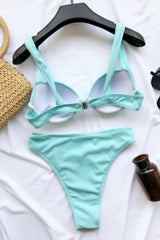 Light Blue Underwire Bralette Bikini Top
