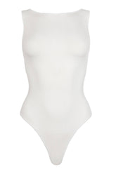Ribbed High Neck One Piece Swimsuit - Black/White