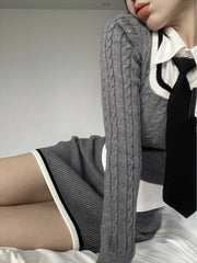 Korean Style Aesthetic Set - Top, Shirt & Skirt