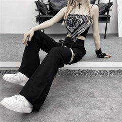 Harajuku Goth Pants With Chain