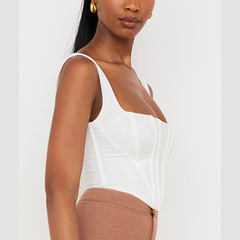 Mazie - White Bustier Corset Top
