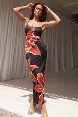 Strappy Floral Print Fitted Dress