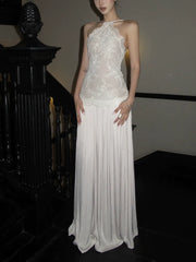 Lace-Trimmed Slip Dress