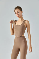 U Neck Backless Cut Out Yoga Tank Top