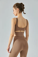 U Neck Backless Cut Out Yoga Tank Top