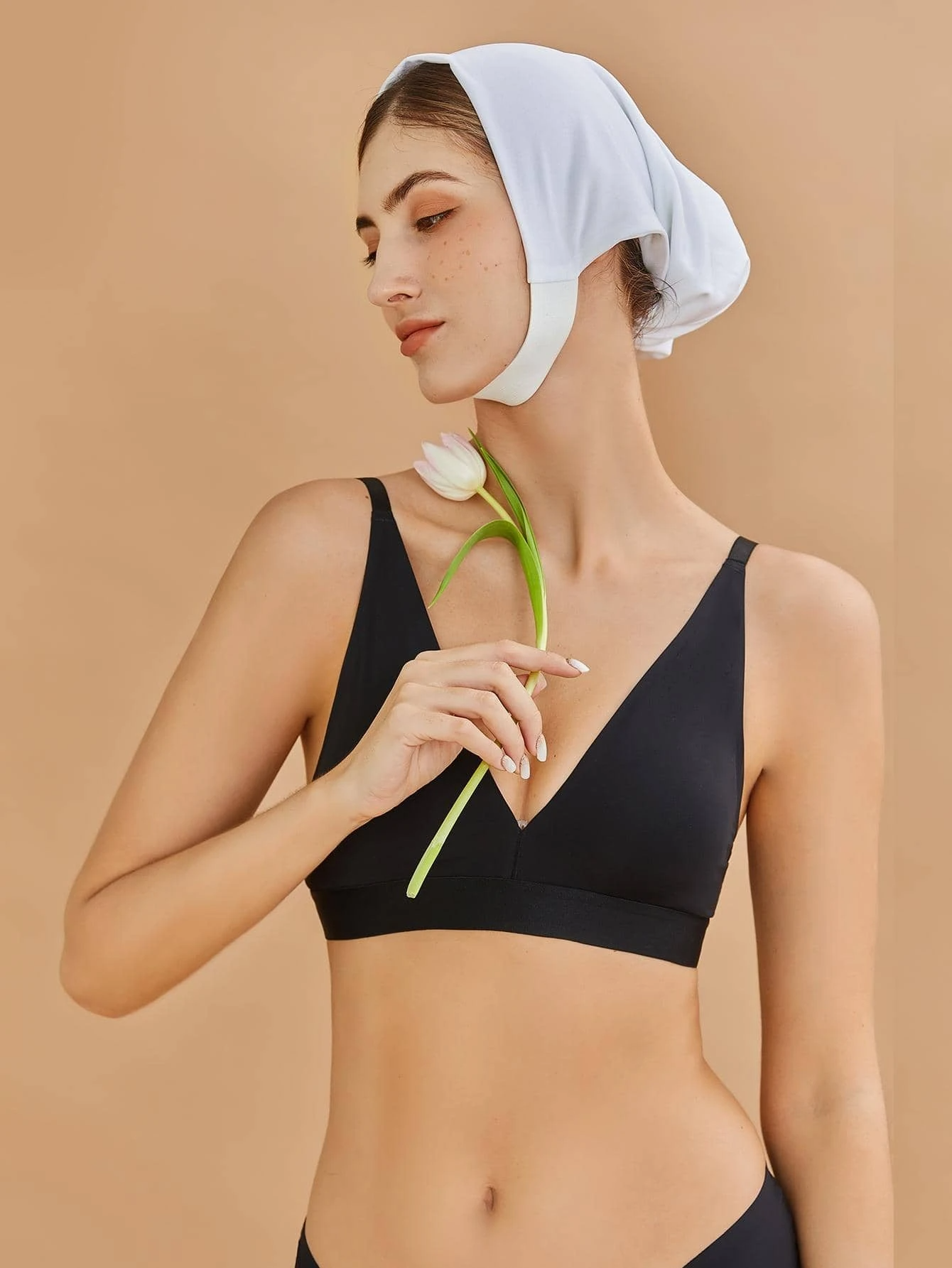 Solid Plunging Neck Wireless Bralette