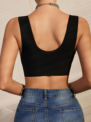 Lace Seamless Wirefree Push-up Pus size Full Coverage Bra Black